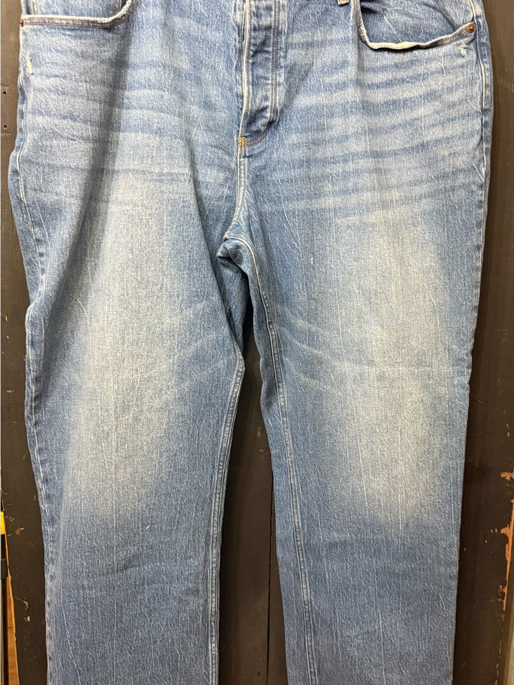 Abercrombie & Fitch The 90s Baggy Low Rise Jeans Light Wash Denim Size 18 34 R
